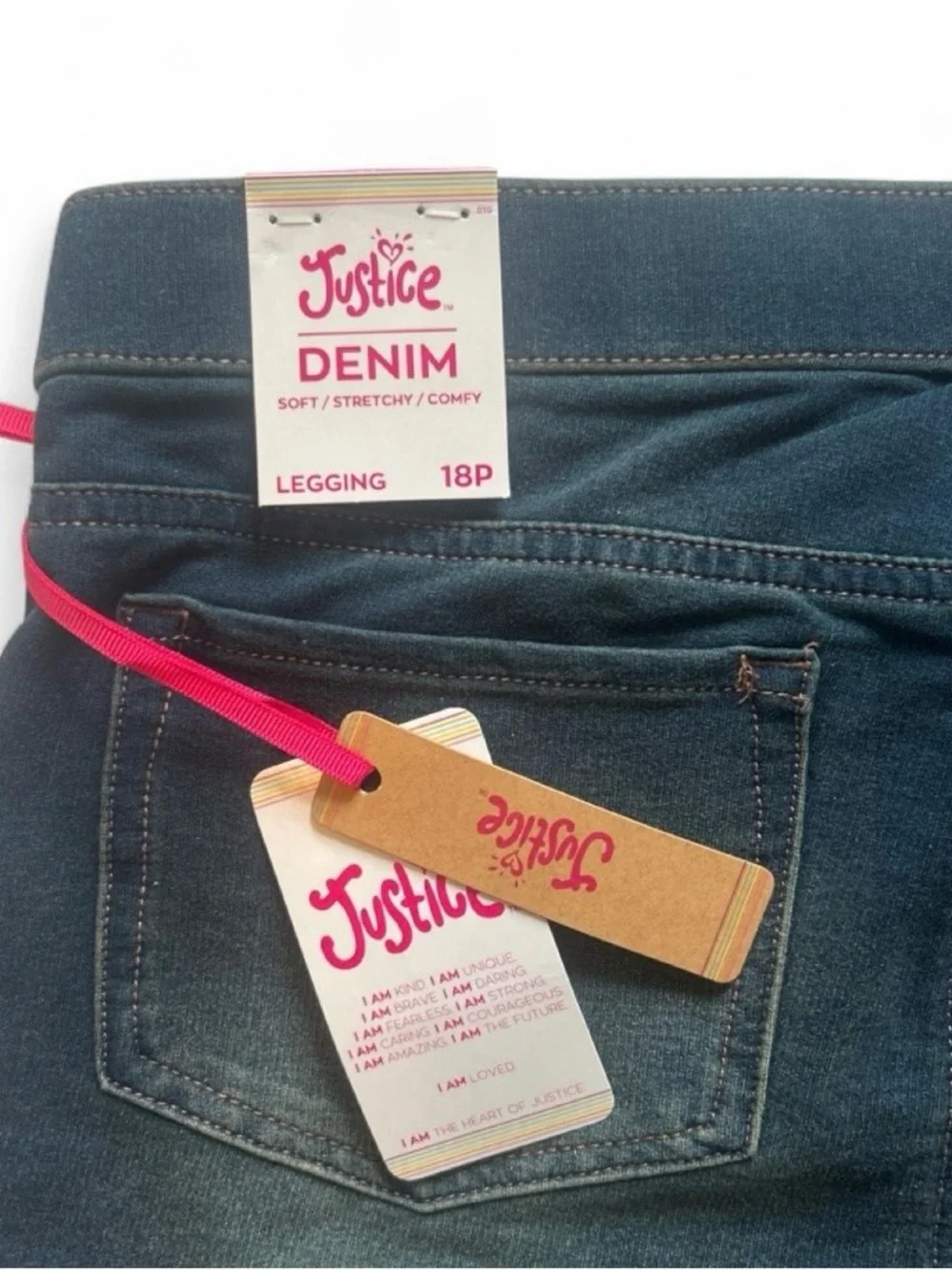 Justice Girls Black Dark Wash Jeggings